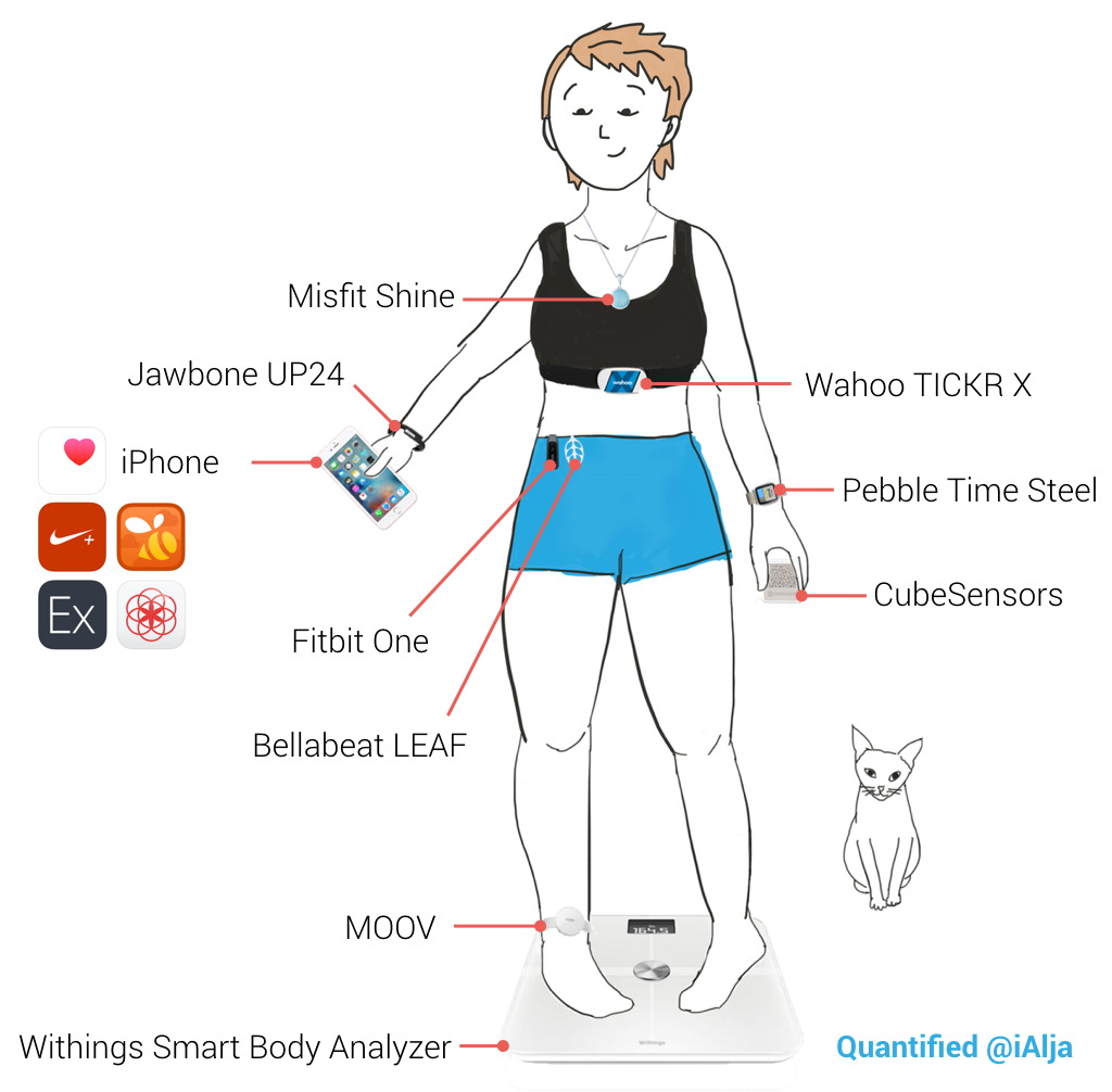 An illustration showing all the applications and trackers the author is using.