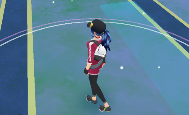 A screenshot from the app showing an avatar walking on a map