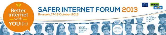 Promotional banner for the Safer Internet Forum 2013 event